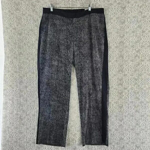 NWT Catherines Black Pattern Straight Leg Casual Pants Women's 16W